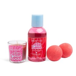 Pack regalo 4 piezas spa: gel de ducha-2 bombas de baño y 1 vela in love idc institute-IDC-42210-IDC Institute