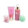 Pack regalo 4 piezas en caja: bruma corporal-crema de manos-bomba de baño y vela scented garden i-CIDC-42242-IDC Institute