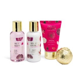 Pack regalo 4 piezas en bañerita: gel de ducha-loción corporal-crema de manos y  bomba de baño se-IDC-42291-IDC Institute