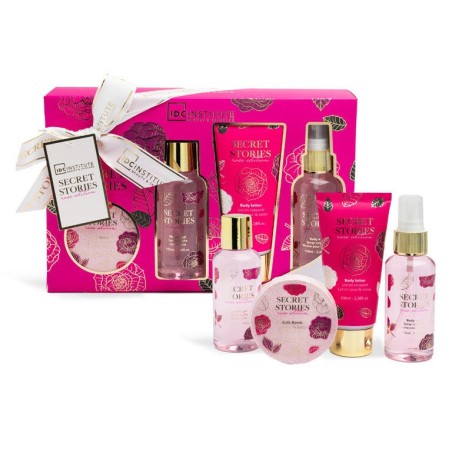 Pack regalo 4 piezas en caja: gel de ducha-loción corporal-bruma corporal y bomba de baño secret -IDC-42293-IDC Institute