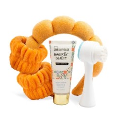 Pack regalo cuidado facial: limpiador facial-cepillo facial-muñequeras y diadema holistic beauty -CIDC-42218-IDC Institute