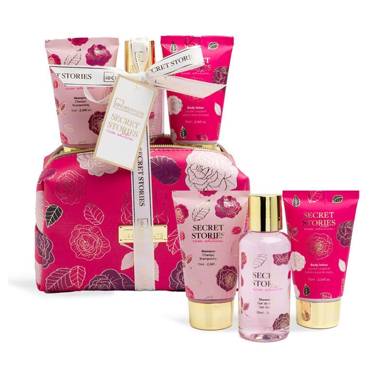 Pack regalo en neceser: gel de ducha-loción corporal-champú y un precioso neceser estampado-CIDC-42294-IDC Institute