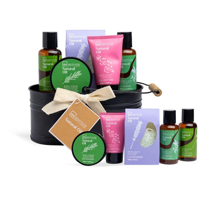 Pack regalo 5 piezas spa: gel de ducha-baño de burbujas-sales de baño-loción corporal y exfoliant-IDC-42228-IDC Institute