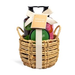 Pack regalo 3 piezas en cesta: gel de ducha-loción corporal y exfoliante corporal natural oil idc-IDC-42229-IDC Institute