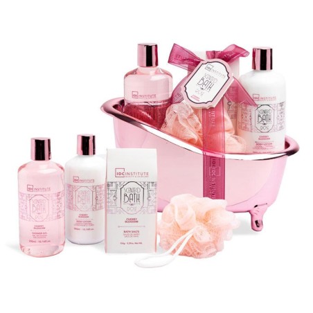 Pack regalo en bañera: gel de ducha-loción corporal-sales de baño y esponja bath rose idc institu-IDC-42282-IDC Institute
