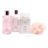 Pack regalo en bañera: gel de ducha-loción corporal-sales de baño y esponja bath rose idc institu-IDC-42282-IDC Institute