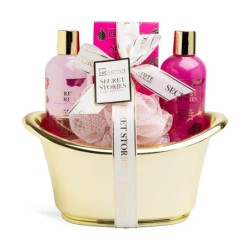 Pack regalo 4 piezas: sales de baño-gel de ducha-baño de burbujas y esponja secret stories idc in-IDC-42295-IDC Institute
