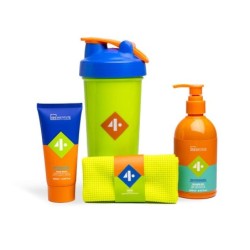 Pack regalo 4 piezas hombre en caja: gel de ducha-limpiador facial-1 botella y 1 toalla men 4 gym-IDC-42302-IDC Institute