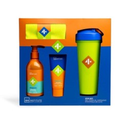 Pack regalo 4 piezas hombre en caja: gel de ducha-limpiador facial-1 botella y 1 toalla men 4 gym-IDC-42302-IDC Institute