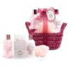 Pack regalo en cesta:gel de ducha-loción corporal-sales de baño y esponja bath rose idc institute-IDC-42287-IDC Institute