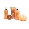 Pack regalo 5 piezas en cesta metálica:gel de ducha-baño de burbujas-exfoliante corporal-crema de-IDC-42273-IDC Institute