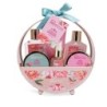 Pack regalo en cesta: gel de ducha-baño de burbujas-loción corporal-exfoliante corporal-manteca c-IDC-42249-IDC Institute