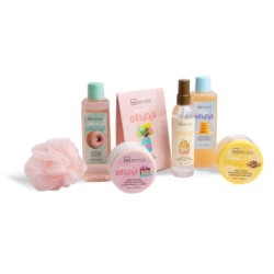 Pack regalo 7 piezas en caja metálica: gel de ducha-baño de burbujas-sales de baño-bruma corporal-IDC-42206-IDC Institute