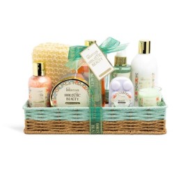 Pack regalo en cesta: gel de ducha-loción corporal-exfoliante corporal-bruma corporal-sales de ba-IDC-42223-IDC Institute