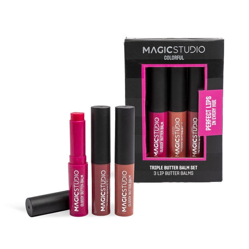 Set 3 bálsamos labiales de manteca colorful en cajita-MS-44255-Magic Studio