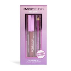 Pack perfilador labios y labial líquido color rose quartz en caja-MS-44233-Magic Studio
