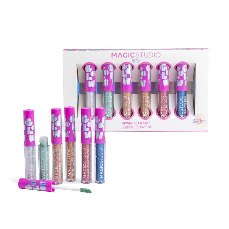 Pack 6 sombras de ojos liquidas glow en caja regalo-MS-44266-Magic Studio