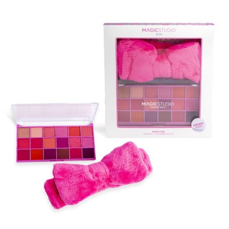 Pack maquillaje paleta de 18 sombras de ojos y cinta de pelo glow pretty girls en caja-MS-44270-Magic Studio