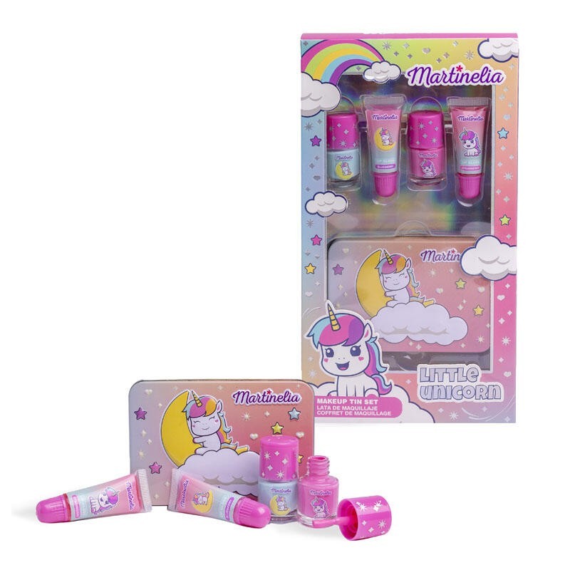 Pack maquillaje infantil en cajita metálica little unicorn martinelia-MA-85494-Martinelia