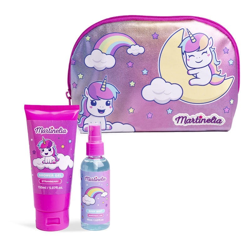 Pack infantil en neceser: bruma corporal y gel de ducha little unicorn martinelia-MA-85508-Martinelia