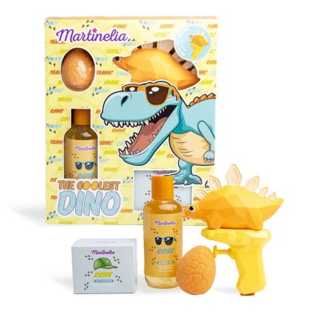 Set de baño infantil: bomba de baño-pistola de agua-gel de ducha-crackers the coolest dino-CMA-85403-Martinelia