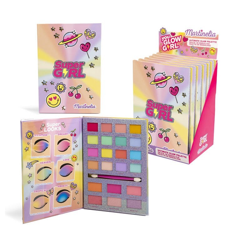Paleta 16 sombras de ojos-6 coloretes y 1 aplicador  super gril martinelia-MA-85414-Martinelia