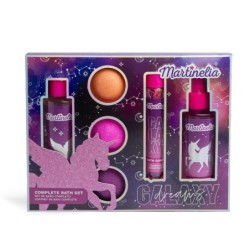 Set de baño infantil: confeti para el baño-bruma corporal-gel de ducha y 3 bombas de agua galaxy -MA-85427-Martinelia
