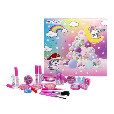 Calendario de adviento infantil  24 piezas: 3 coloretes-4 sombras de ojos-4 glosses-1 lima de uña-CMA-99128-Martinelia