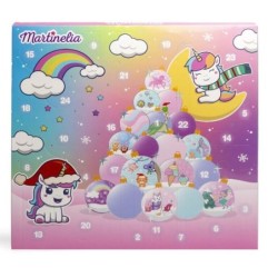 Calendario de adviento infantil  24 piezas: 3 coloretes-4 sombras de ojos-4 glosses-1 lima de uña-CMA-99128-Martinelia