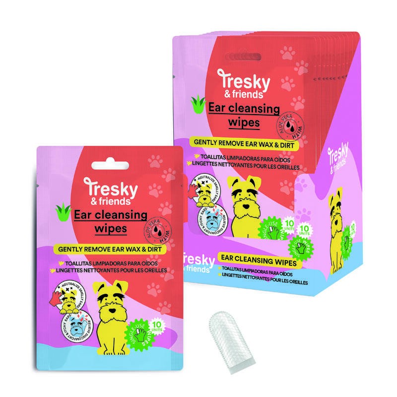 Pack 10 Toallitas limpiadoras oídos para mascotas-IDC-42176-Tresky and friends