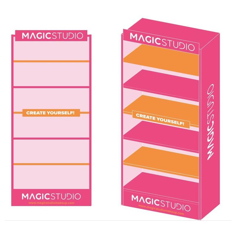 Magic Studio expositor de madera colorido vacio 100x35x170-MS-305901M