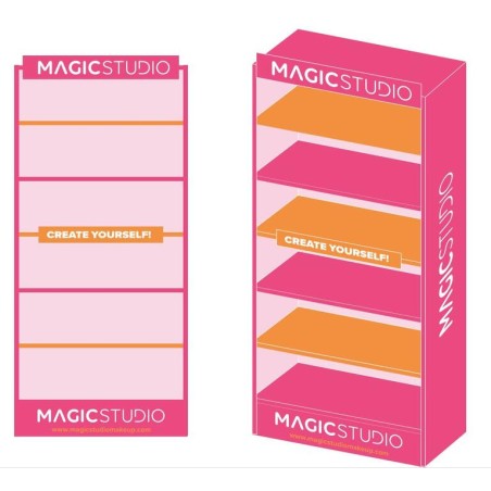 Magic Studio expositor de madera colorido vacio 100x35x180-MS-305901M