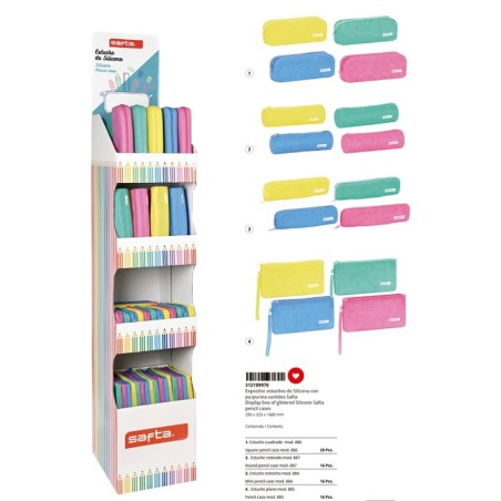 Expositor de suelo estuches de silicona con purpurina surtidos safta 295x325x1685 mm-SF-312189978-safta
