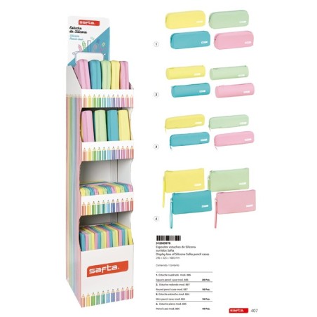 Expositor de suelo estuches de silicona lisos surtidos safta 295x325x1685 mm-SF-312089978-safta