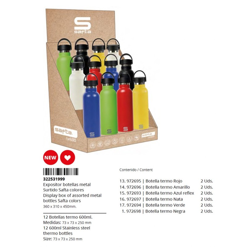 Expositor sobremesa botellas 600 ml metal colores-SF-322531999-safta
