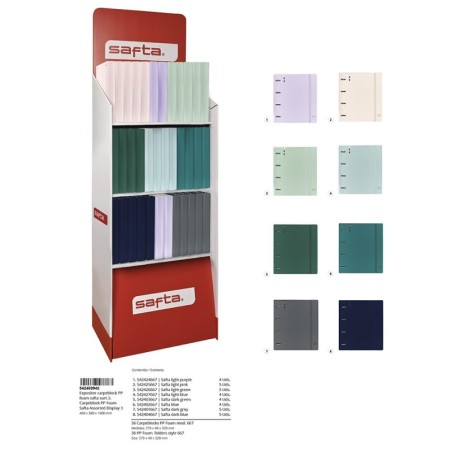 Expositor de suelo carpeblock pp foam colores surtidos 3 safta 400x380x1900 mm-SF-542403942-safta
