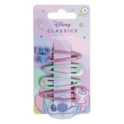 4 piezas clips pelo  stitch...
