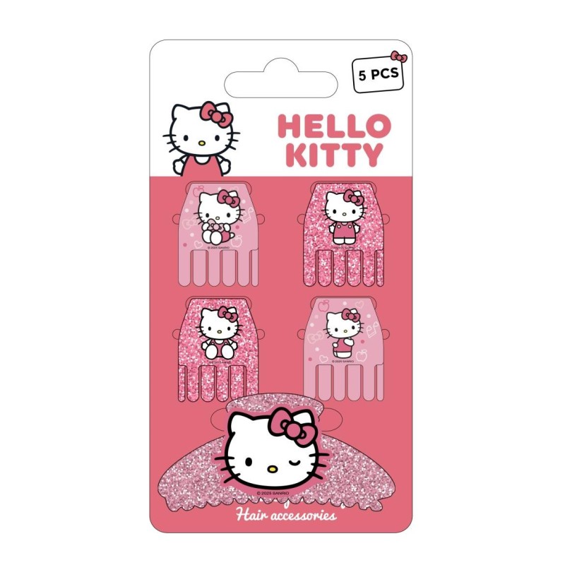 5 piezas clips pelo  hello kitty - CI-2500003689 - Cerdá - HELLO KITTY