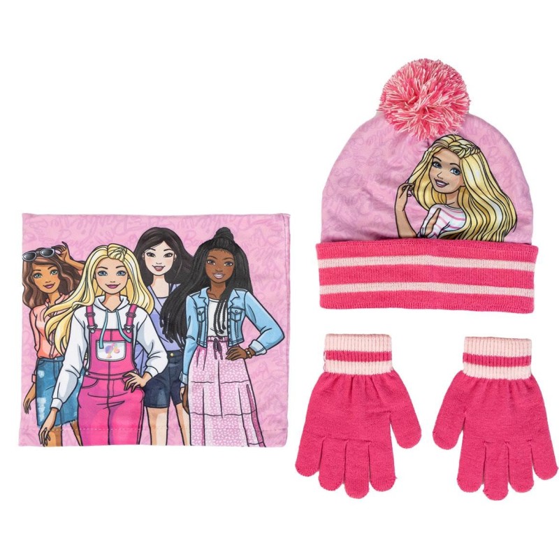 Conjunto 3 piezas gorro+braga+guantes  snood barbie - CI-2200010253 - Cerdá - BARBIE