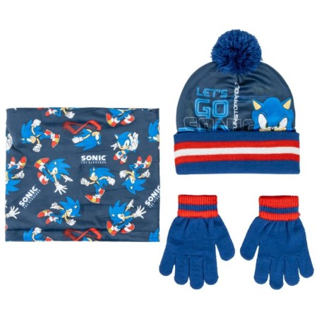 Conjunto 3 piezas gorro+braga+guantes  snood sonic - CI-2200010269 - Cerdá - SONIC