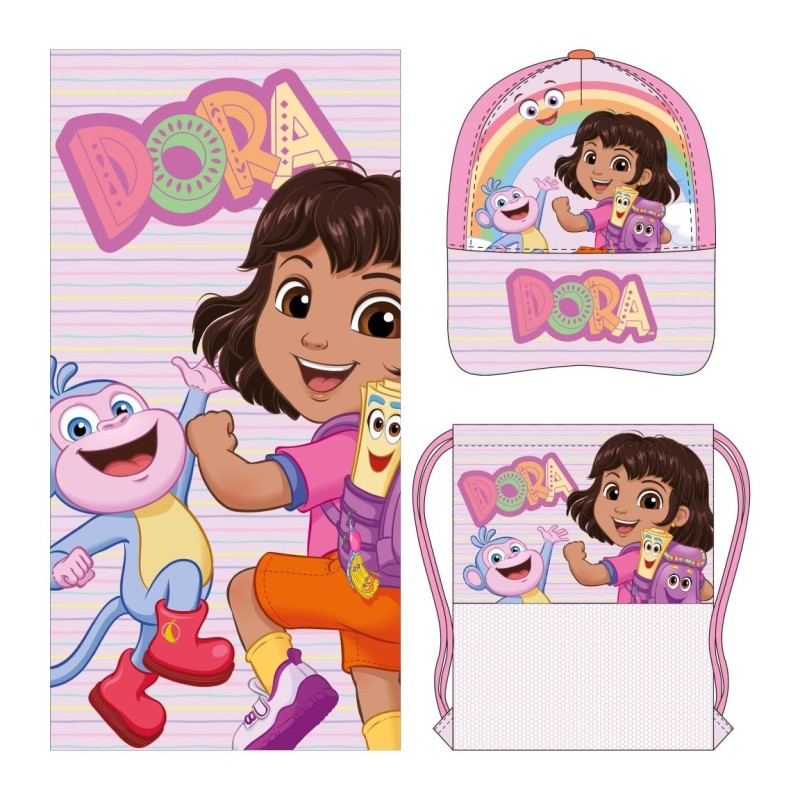 Set saquito+toalla  dora la exploradora - CI-2200010695 - Cerdá - DORA LA EXPLORADORA