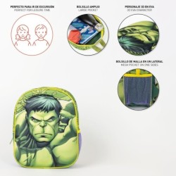 Mochila infantil 3d avengers hulk - CI-2100005109 - Cerdá - AVENGERS