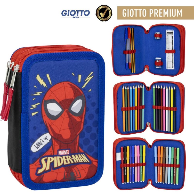 Plumier con accesorios giotto spiderman - CI-2700001257 - Cerdá - SPIDERMAN