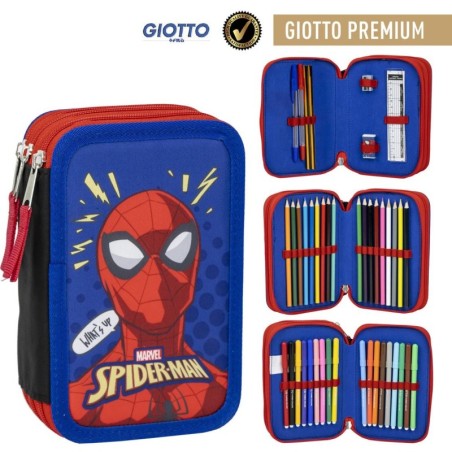 Plumier con accesorios giotto spiderman - CI-2700001257 - Cerdá - SPIDERMAN