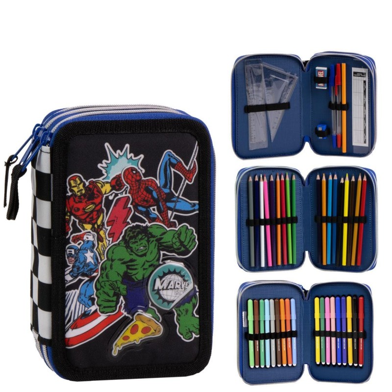 Plumier con accesorios giotto avengers - CI-2700001650 - Cerdá - AVENGERS