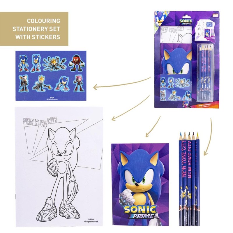 Set de papeleria  coloreable sonic prime - CI-2700000773 - Cerdá - SONIC PRIME