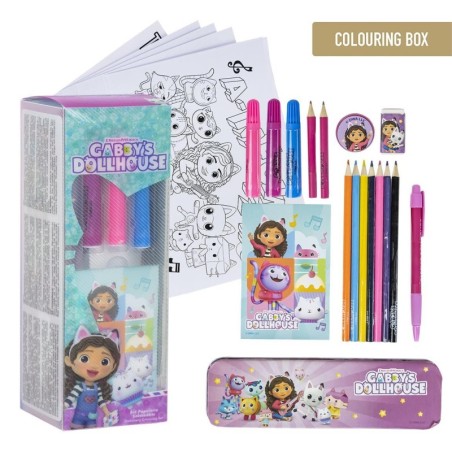 Set papeleria  coloreable gabbys dollhouse - CI-2700001222 - Cerdá - GABBYÂ´S DOLLHOUSE