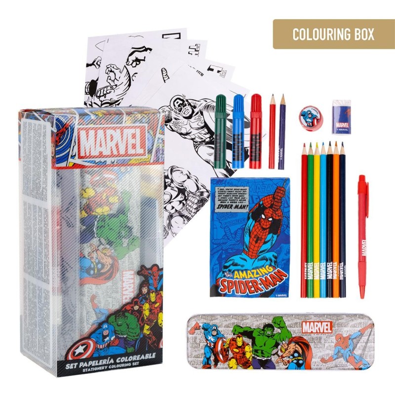 Set papeleria  coloreable marvel - CI-2700000836 - Cerdá - MARVEL