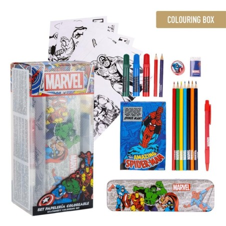 Set papeleria  coloreable marvel - CI-2700000836 - Cerdá - MARVEL