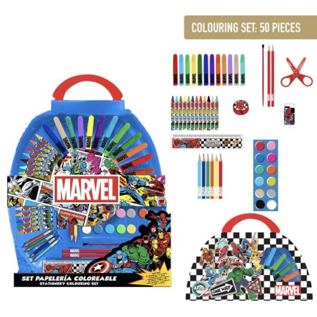Set papeleria 50 piezas coloreables s avengers - CI-2700001773 - Cerdá - AVENGERS